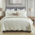 Double thick pure cotton bed cover set with embroidery for 1.8 metre bed