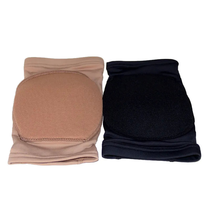 Ballet dance knee pads in skin colour or black options with size range from XS to XL for knee protection