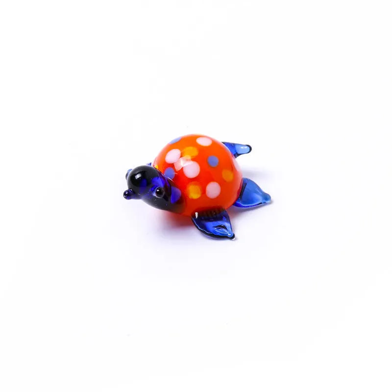 Geometric glass turtle desktop ornament in six colour combinations for modern home decoration