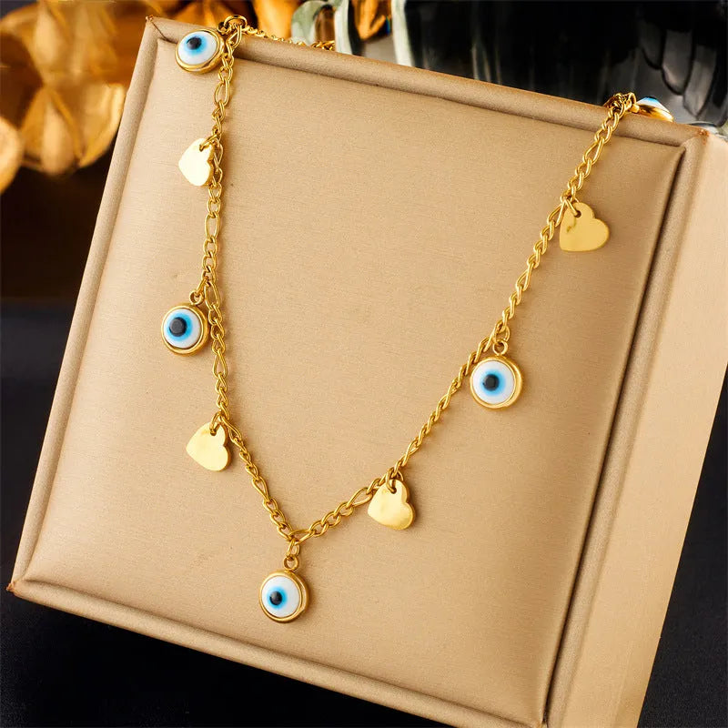 Women's multi-layer twin butterfly XINGX diamond-studded titanium steel pendant necklace on adjustable chain