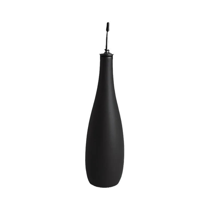 Ceramic oil pot with 650ml funnel and brush in black, coffee or white colour