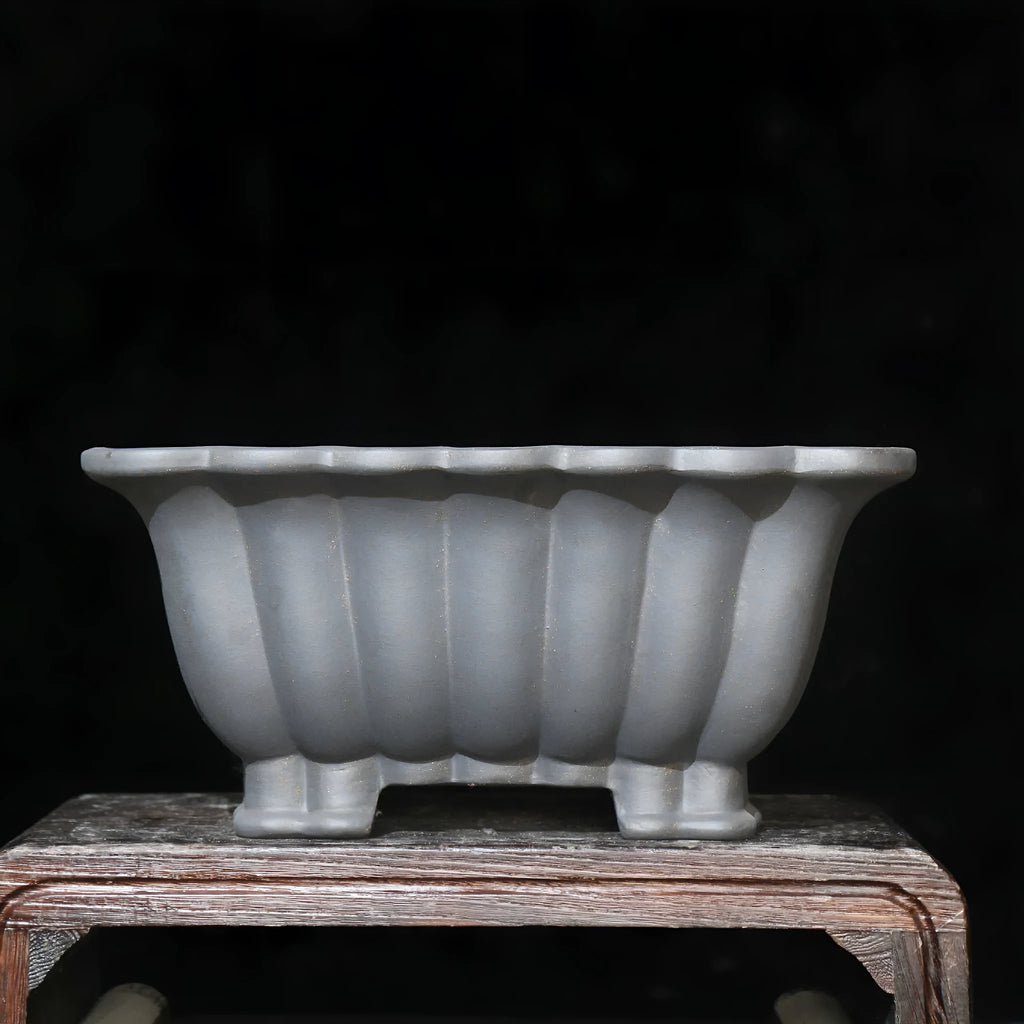 Purple sand ceramic square bonsai pot with 37x15cm inner diameter for desktop display