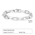 Men's titanium steel square chain bracelet in electroplated black finish showing geometric link design