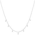 Drop-shaped artificial zircon pendant necklace on 925 silver chain in rose gold electroplated finish