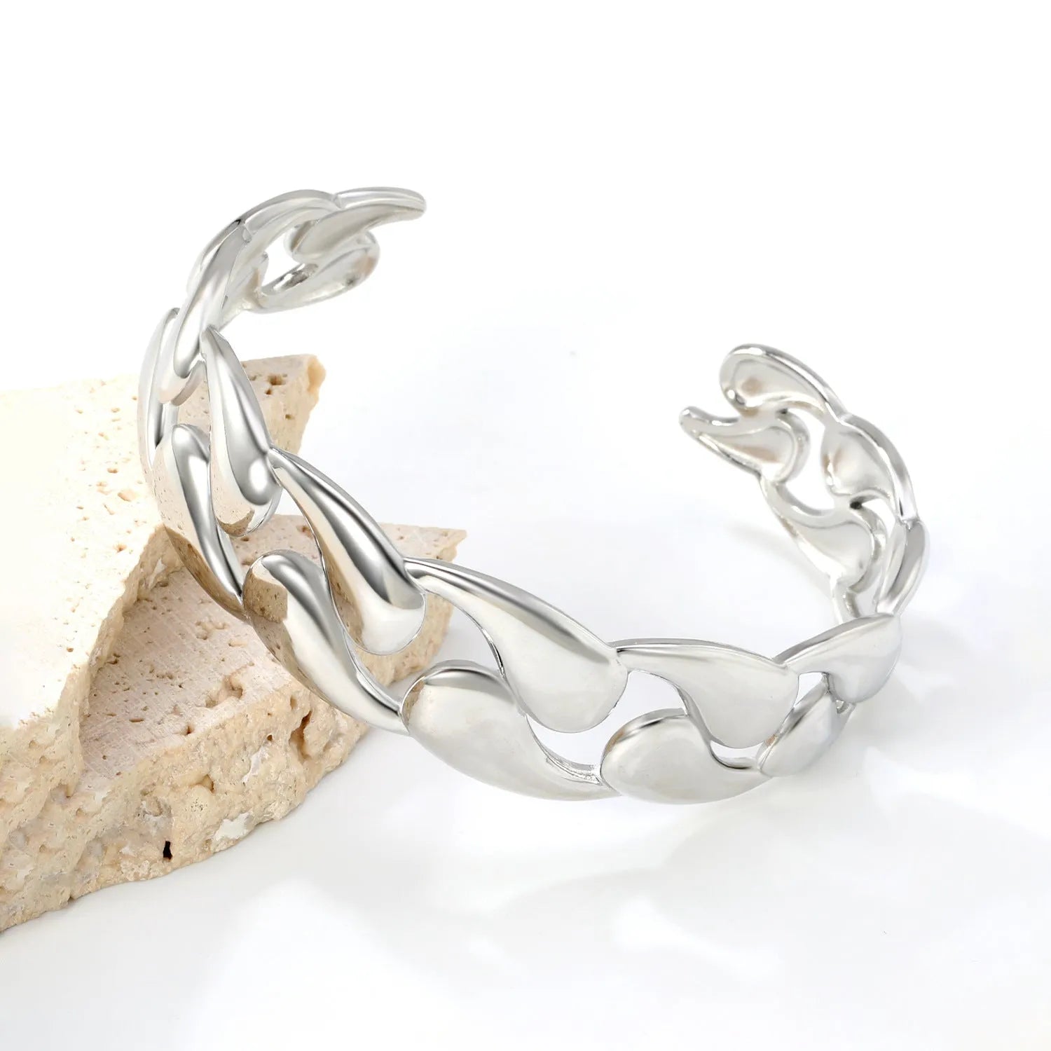 Men's stainless steel alloy bracelet with adjustable clasp in three colour variations