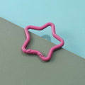 Zinc alloy five-pointed star keychain in a choice of macaron colours on a split ring.