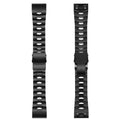 Metallic replacement watch strap for Garmin Fenix and Jiaming watches in silver, black or titanium colour.