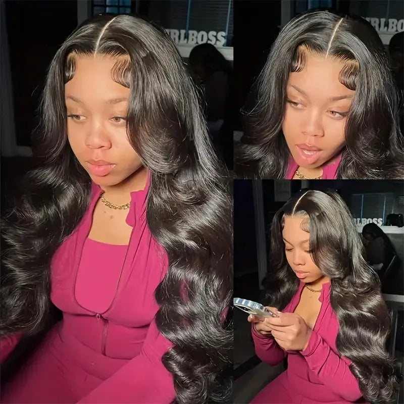 Black lace wig with big wave style made from high-temperature fibre material showing textured hair pattern