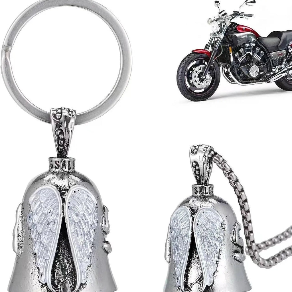 Vintage white angel feather necklace and matching keychain made from alloy metal.