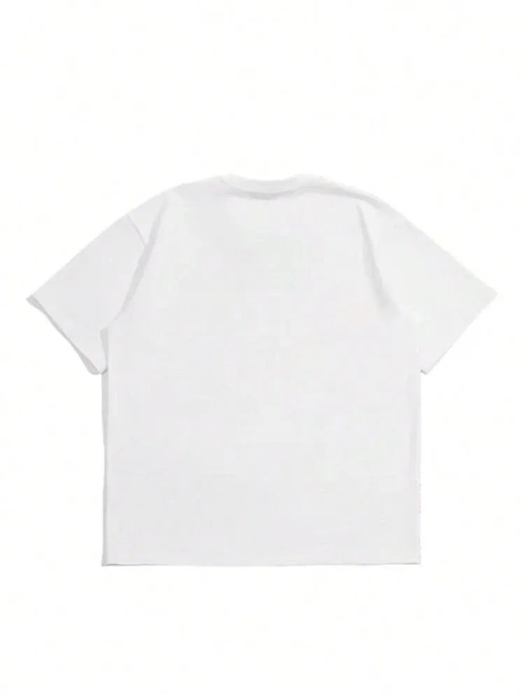 Men's solid-colour pure cotton short sleeve t-shirt in Japanese retro style.