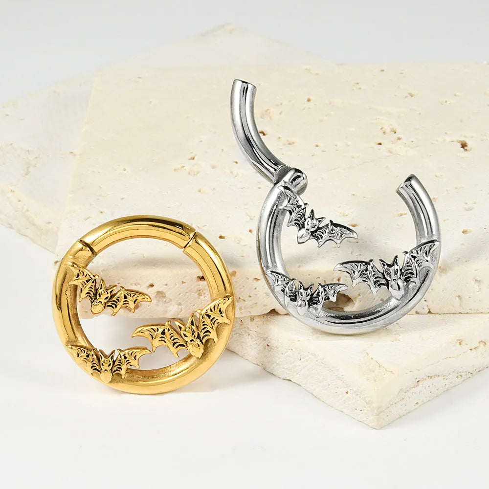 Stainless steel totem pattern fashion earrings in electroplated colours