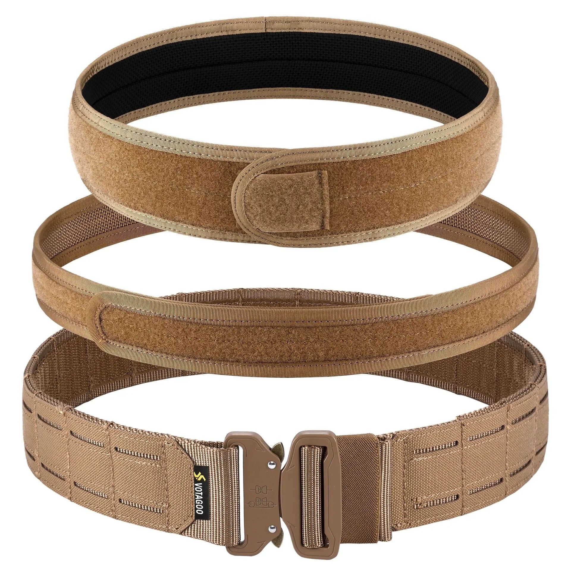 Votagoo 2-inch wide tactical belt with quick-release alloy buckle in CP camouflage colour.