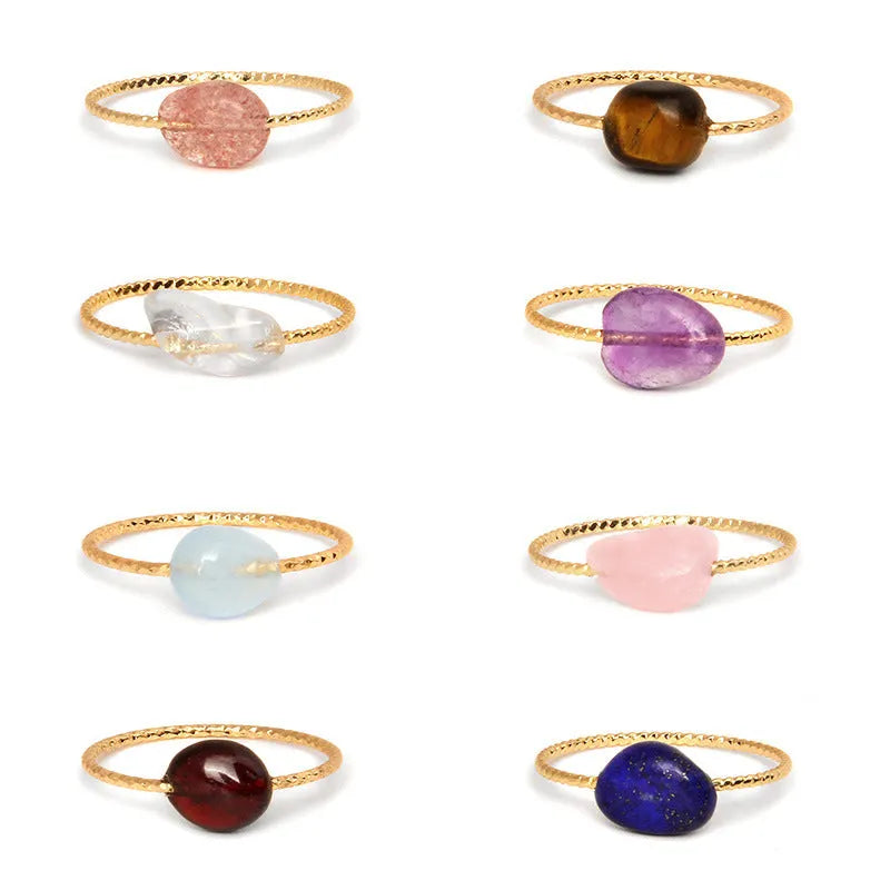 Geometric agate ring for women showing original design with natural stone texture