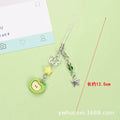 Fruit pattern plastic resin mobile phone charm keychain with rope attachment for iPhone cases