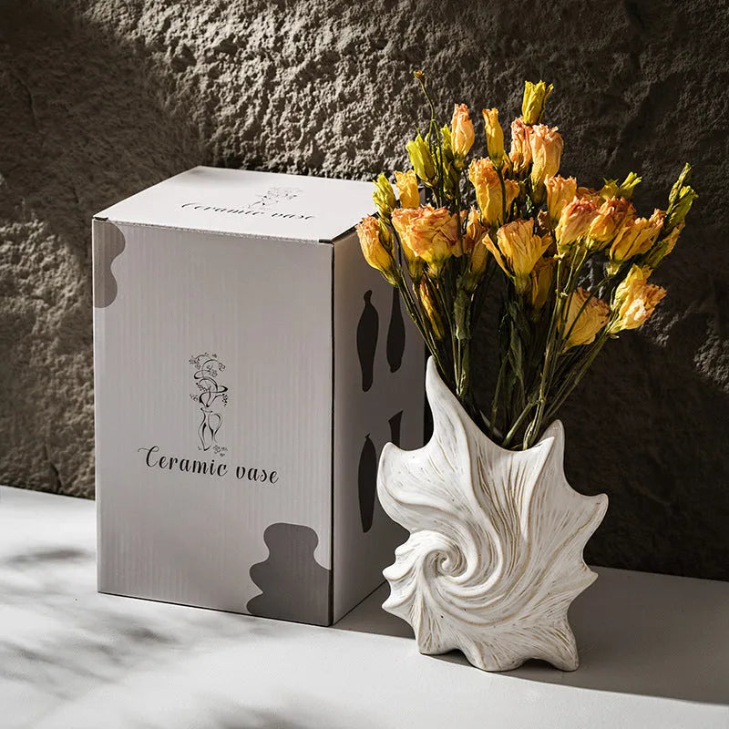 French art ceramic vase with coloured glaze in a European retro style.