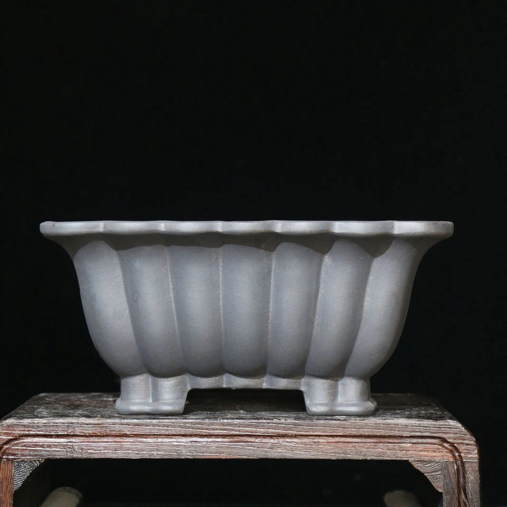 Purple sand ceramic square bonsai pot with 37x15cm inner diameter for desktop display