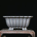 Purple sand ceramic square bonsai pot with 37x15cm inner diameter for desktop display