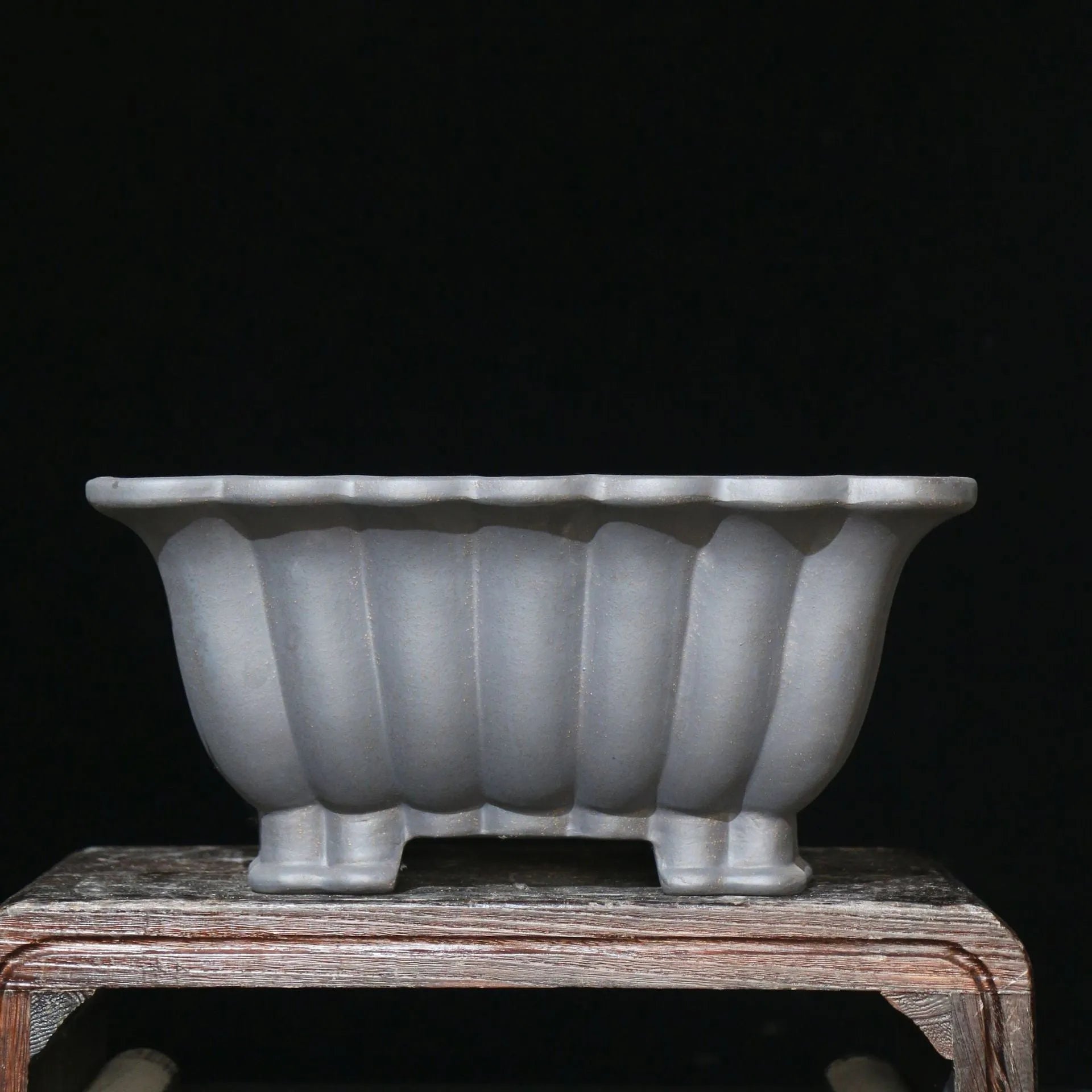 Purple sand ceramic square bonsai pot with 37x15cm inner diameter for desktop display