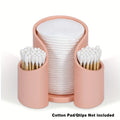 Modern solid-colour plastic cotton box for storing dental floss and cotton wool.