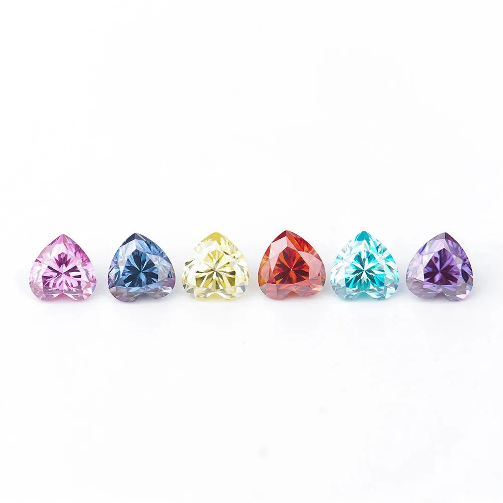 Lemon yellow heart-cut moissanite gemstone for jewellery making in multiple sizes
