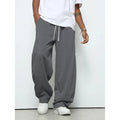 Men's straight leg casual trousers in polyester with micro-elastic waistband in three colour options