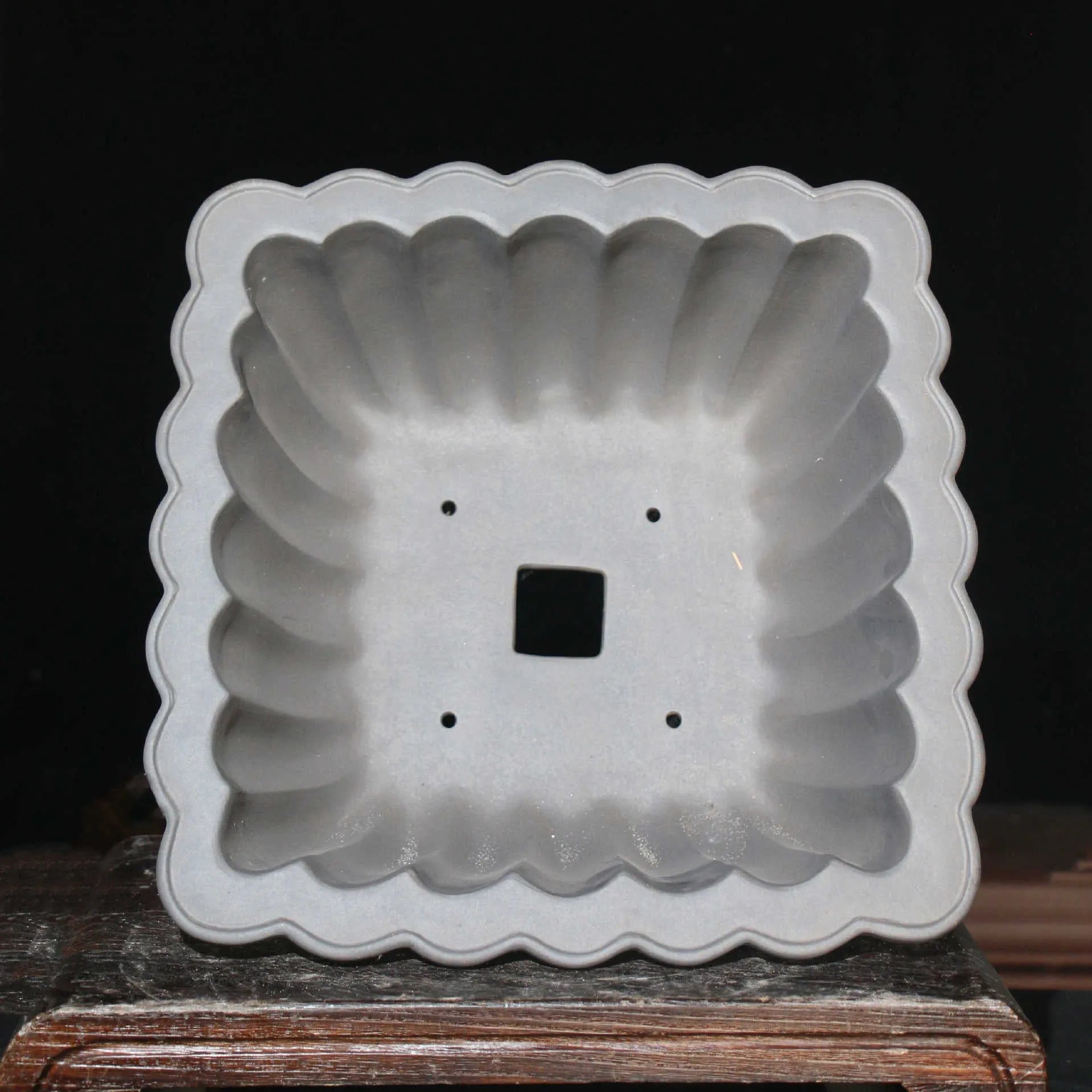 Purple sand ceramic square bonsai pot with 37x15cm inner diameter for desktop display