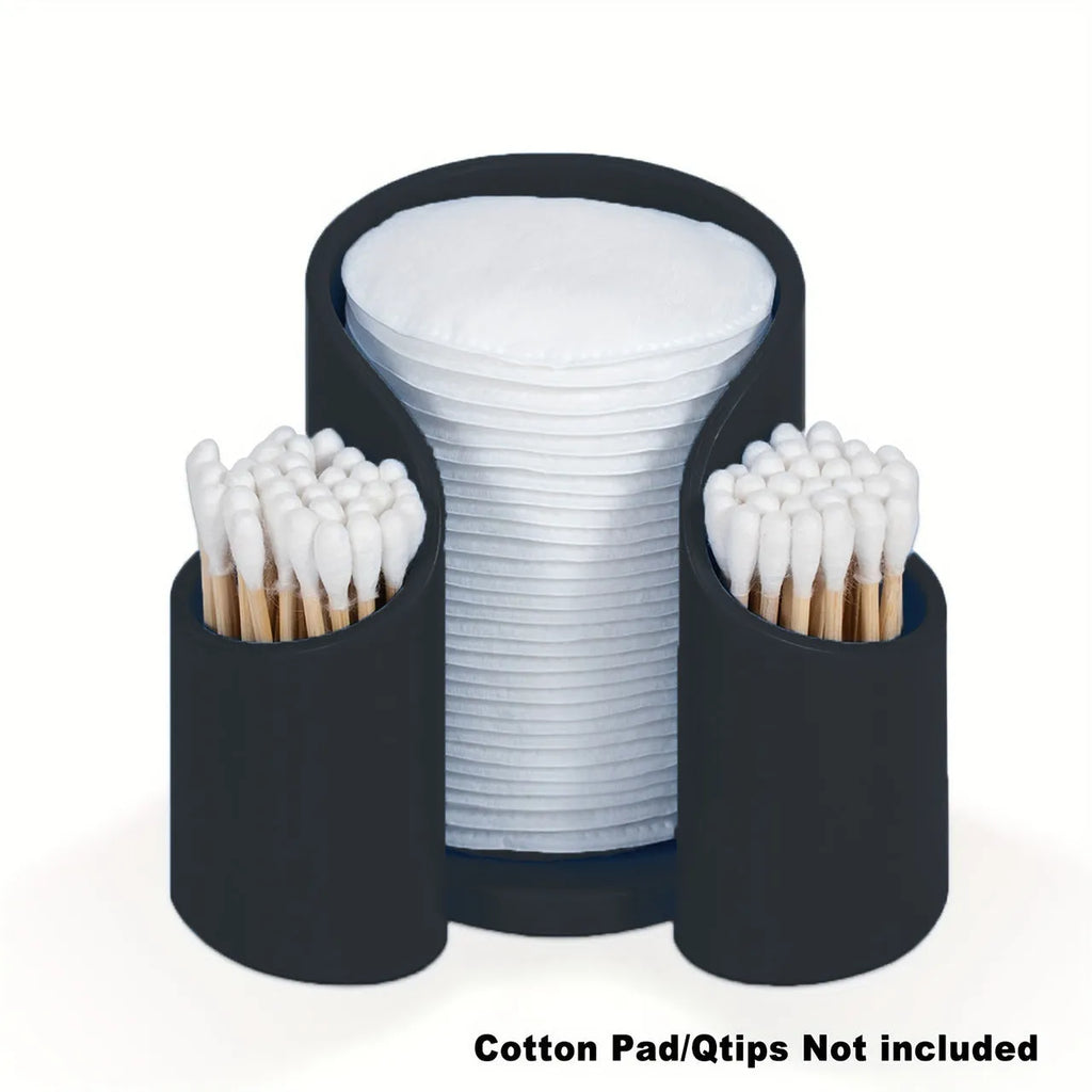Modern solid-colour plastic cotton box for storing dental floss and cotton wool.