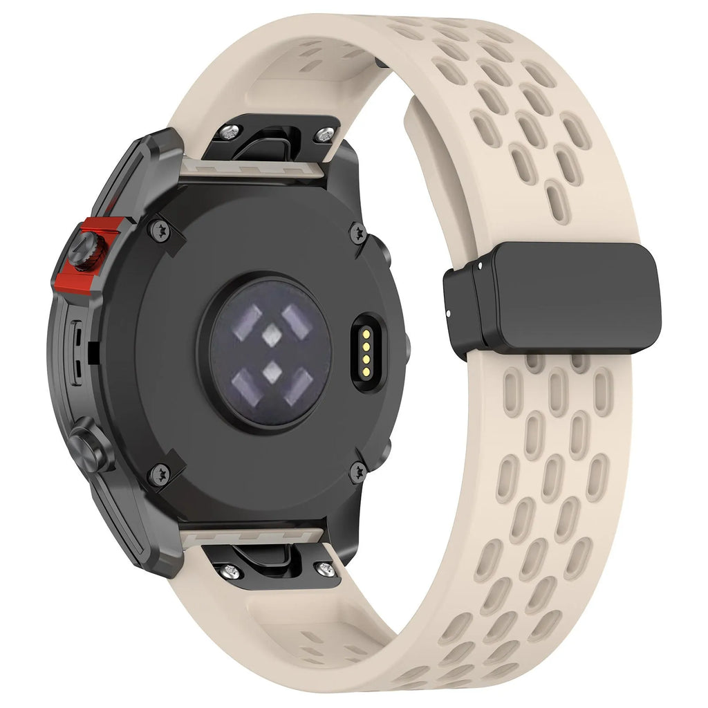 Quick-release watch strap for Fenix 8 and Fenix 7 Pro watches in various colours showing porous texture and included screwdriver tool.