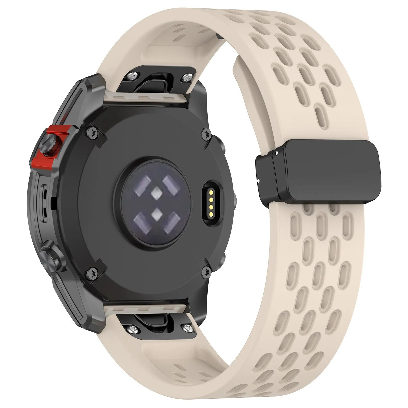 Quick-release watch strap for Fenix 8 and Fenix 7 Pro watches in various colours showing porous texture and included screwdriver tool.