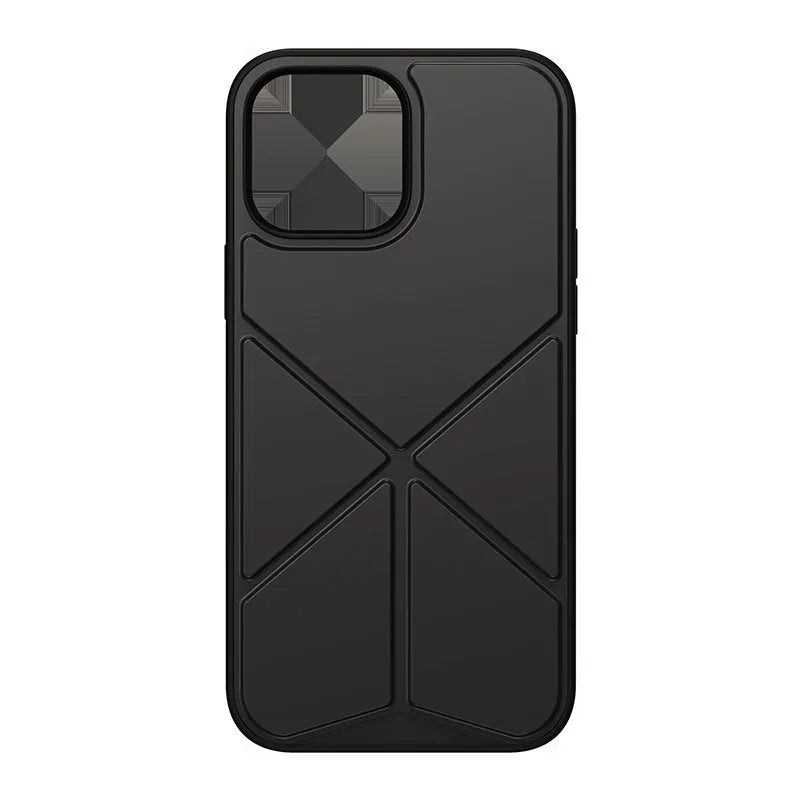 Slim black TPU phone case for iPhone 13, 13 Pro, and 13 Pro Max on a table.