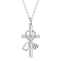 Cross stethoscope necklace with copper pendant on cross chain for women
