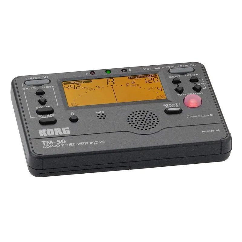 TM-60 model tuner and metronome device with plastic shell in black or white colour options