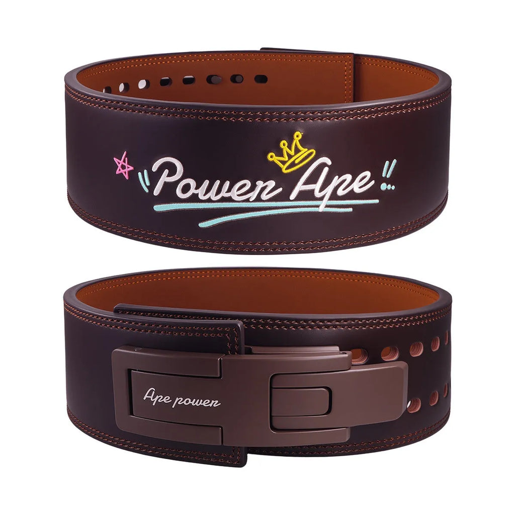 Full cowhide leather fitness belt for waist support in brown colour