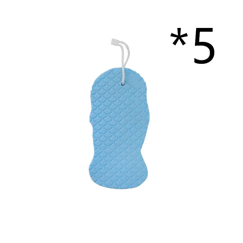 3D fish scale pattern bath sponge in white colour for body exfoliation