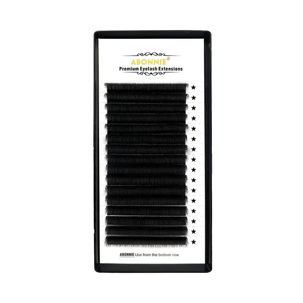 16-row dense false eyelashes made from mink hair on matte round wool base, showing length options from 8mm to 18mm