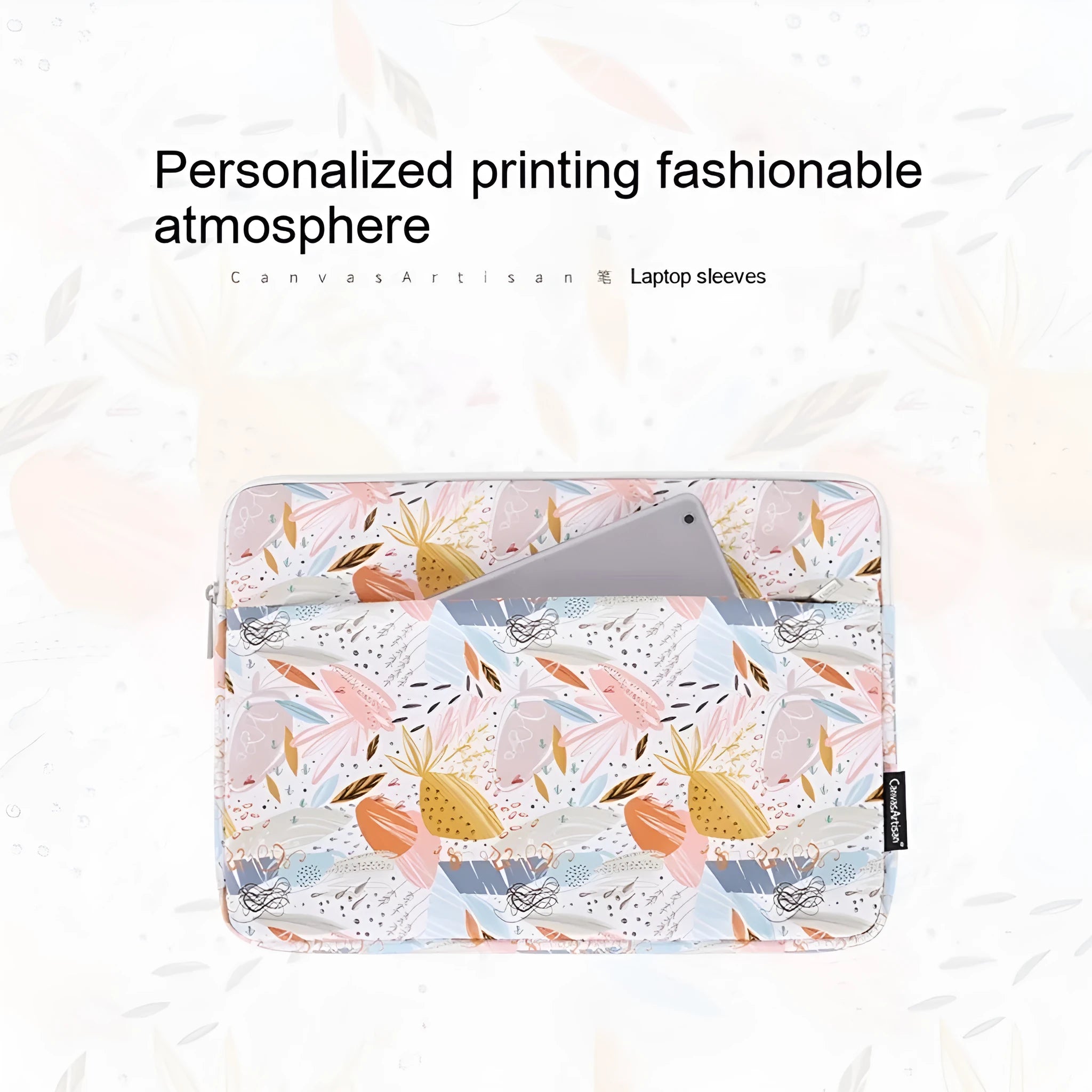 White waterproof PU leather laptop inner bag for 14-inch computers with anti-shock protection