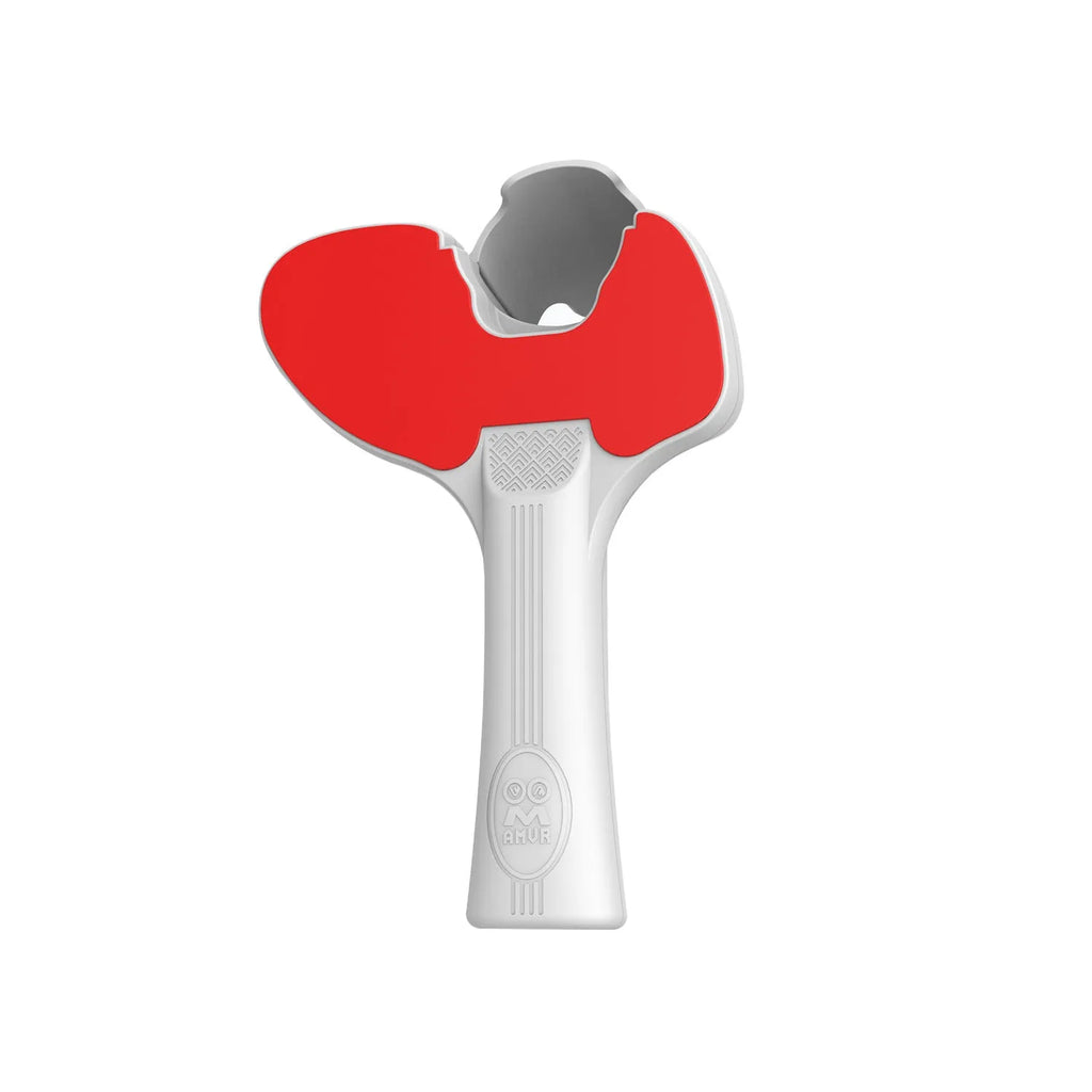 Red and blue silicone hand grip accessory for Pico 4 VR controller on a grey background.