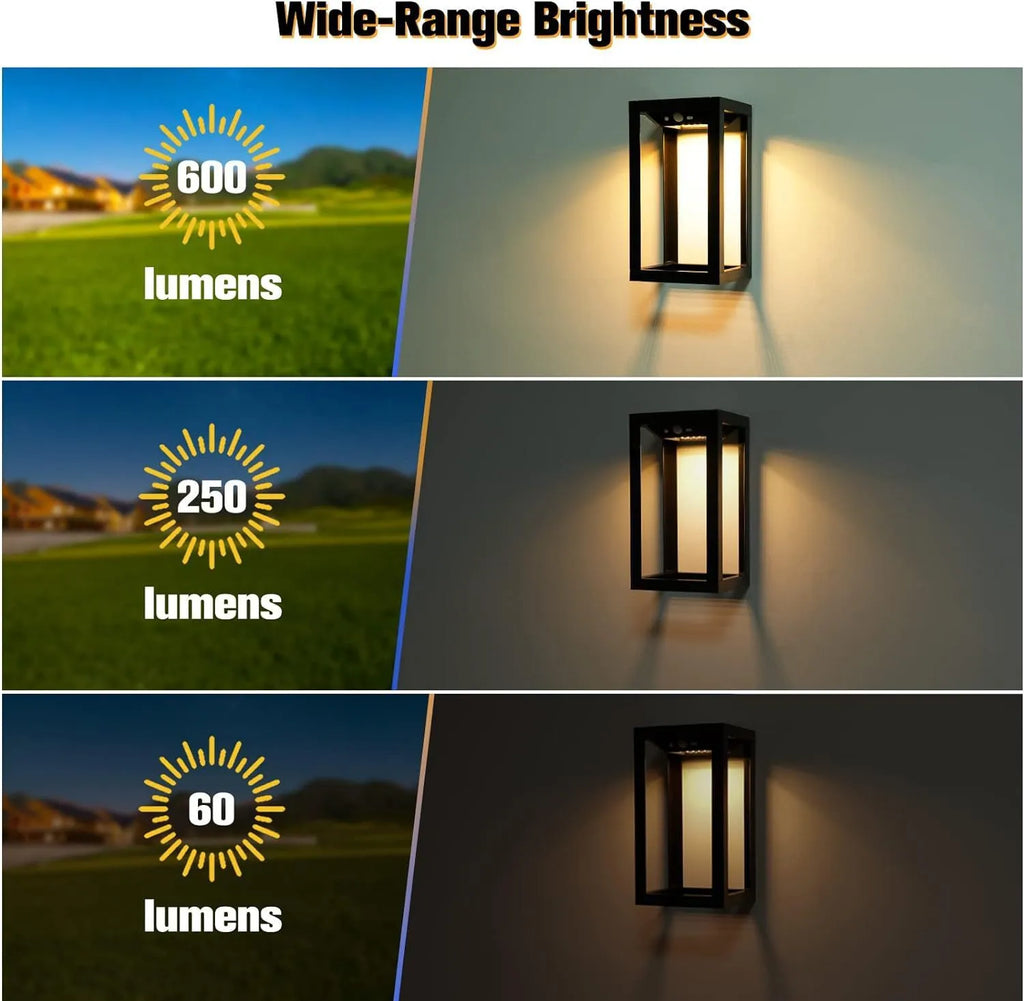 Modern Chinese outdoor wall lamp with solar panel and plastic shell in two-tone light colour