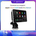 Wireless car navigator with 7-inch OLED screen showing navigation map and reversing camera display