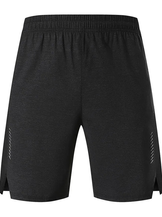 Men's forest green casual shorts with five-point seam construction and mid-waist fit