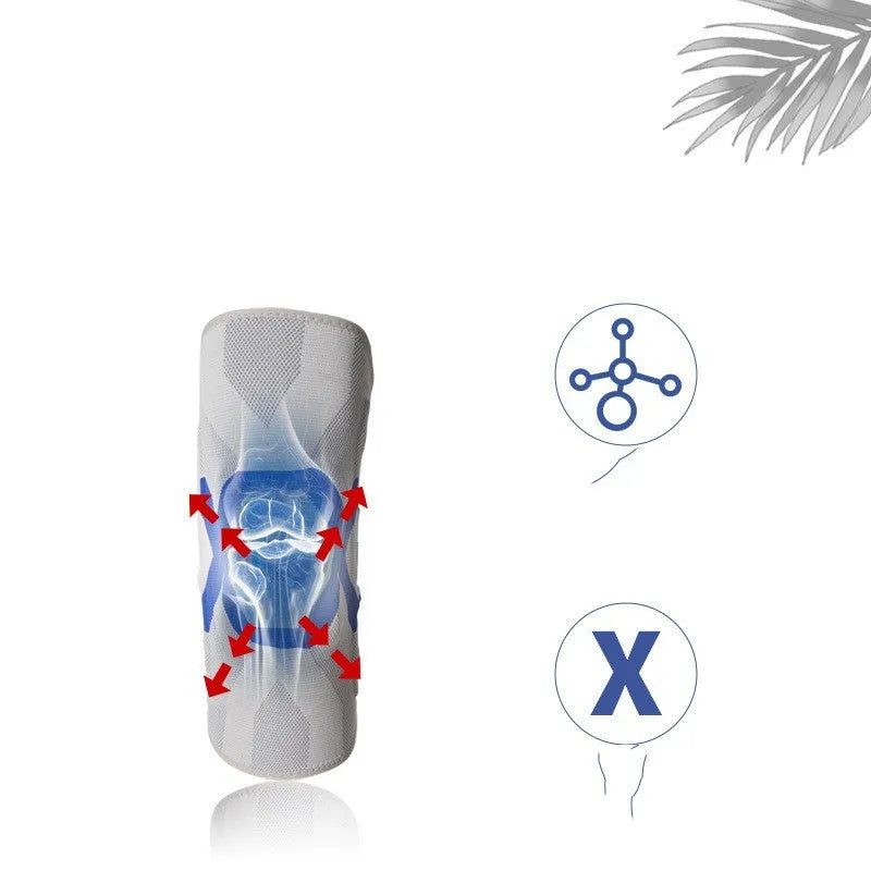 Silicone knee pads for men in various colours, suitable for running, fitness, and cycling protection.