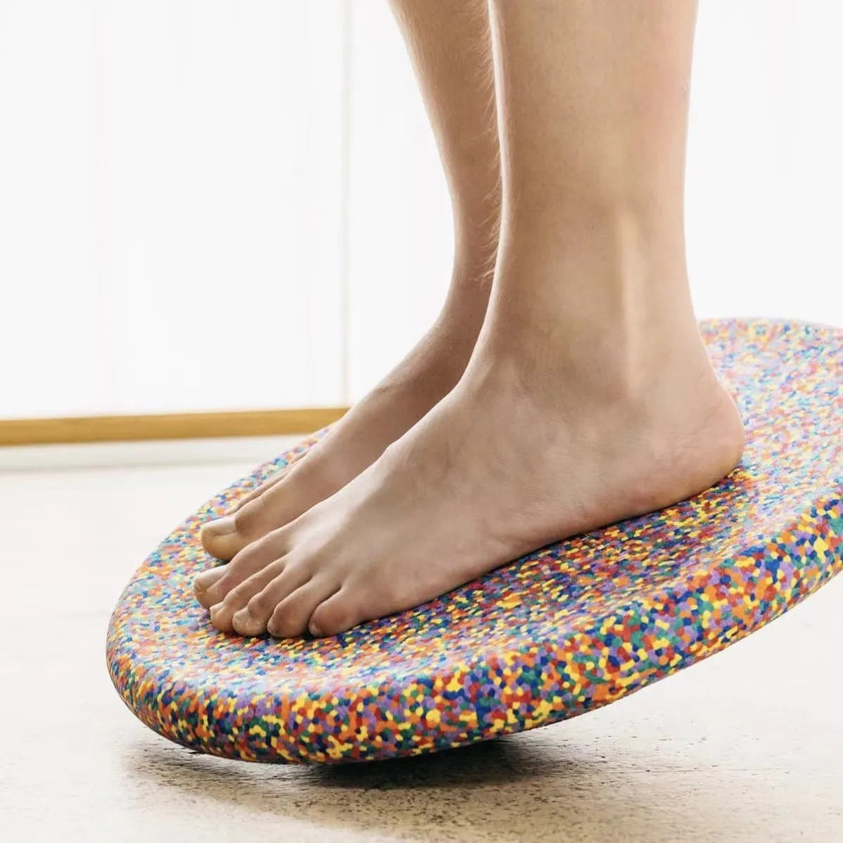 Plastic surf balance board for children in mixed colour wood and black wood designs.