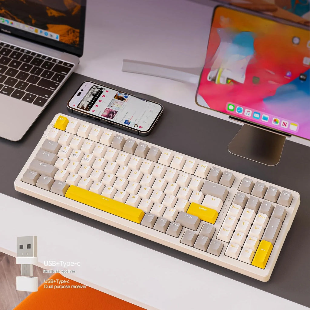 Free Wolf K96 Bluetooth dual-mode mechanical keyboard in choice of four colours with compact design