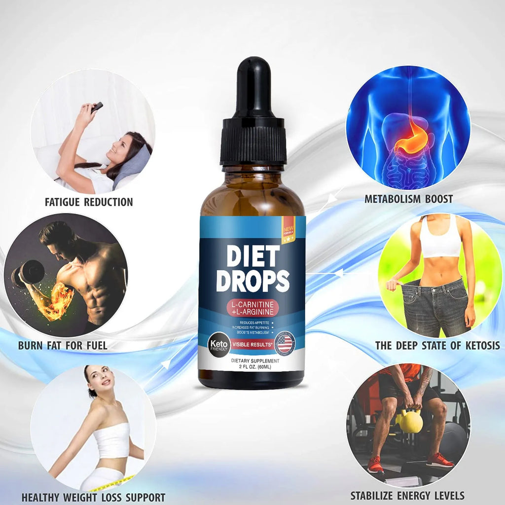60ml ketone drops supplement bottle with dropper for weight management