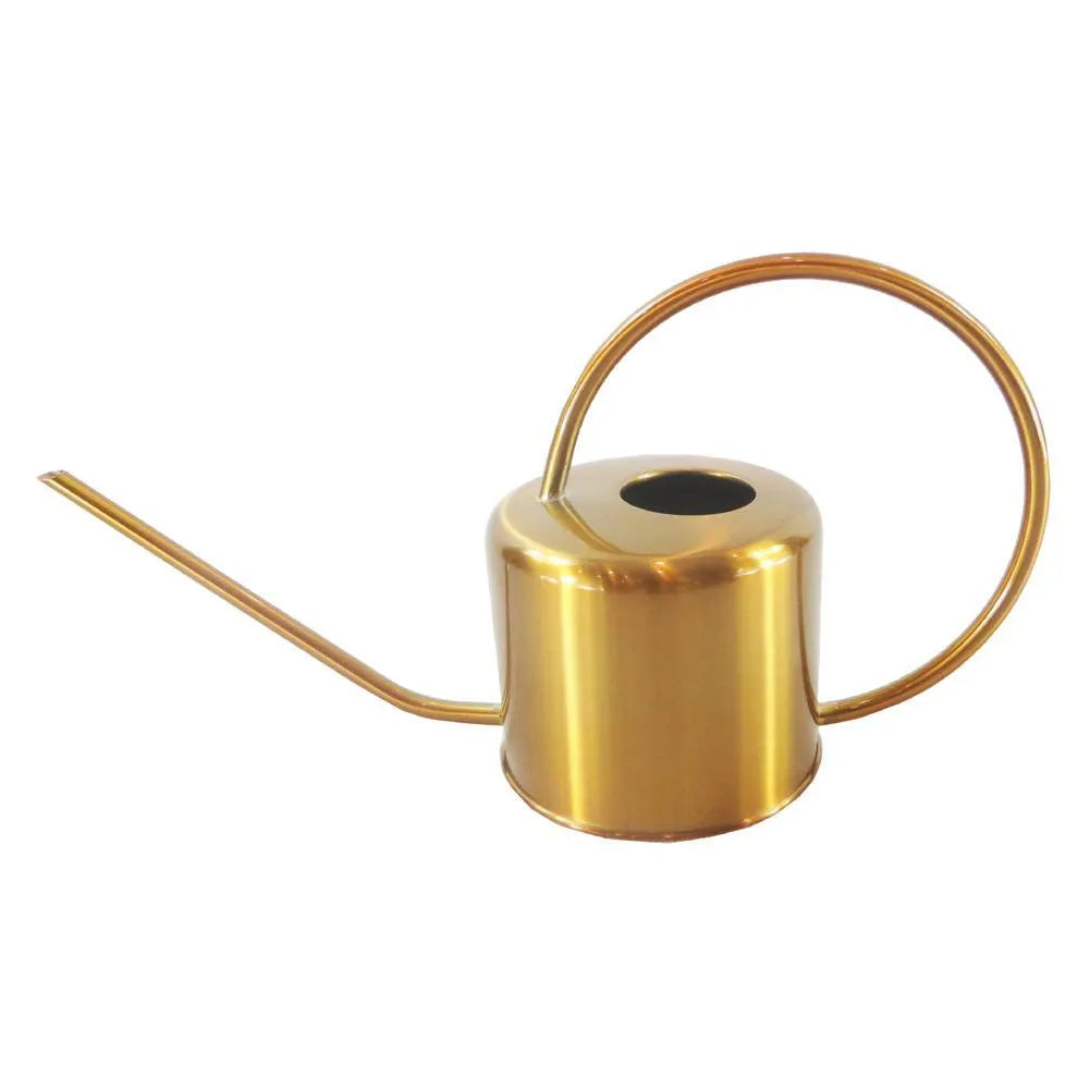 Stainless steel 2 litre watering can with long spout in choice of black, gold or natural finish