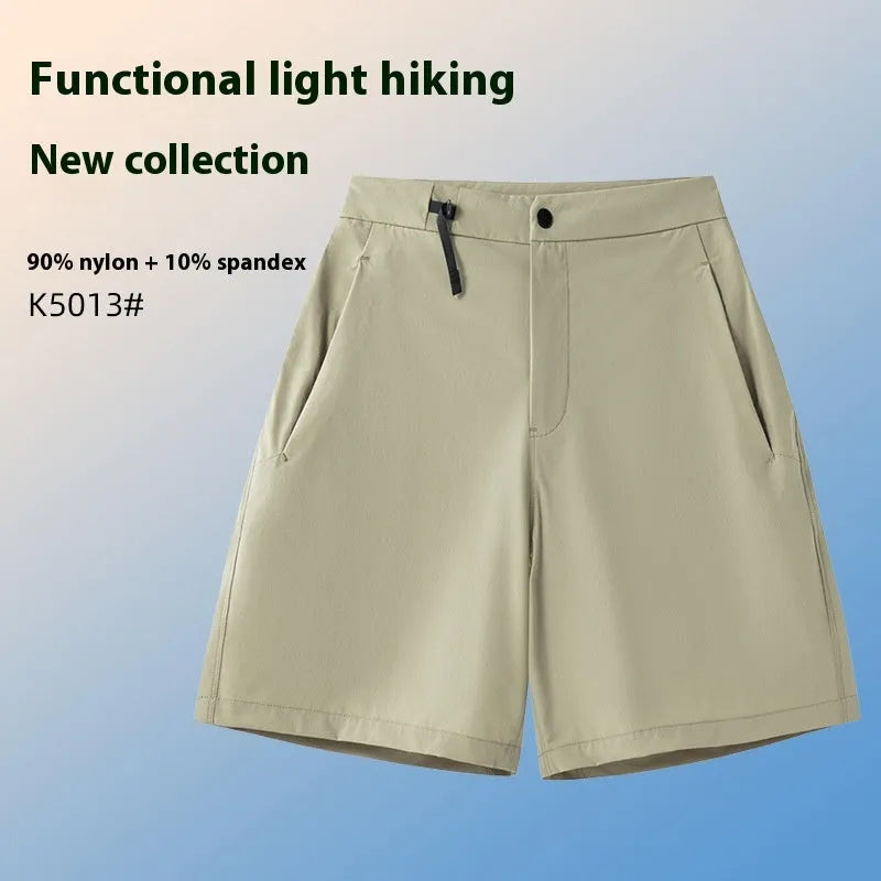 Men's solid colour quick-drying athletic shorts with elastic waist for running and outdoor activities