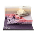 Anime architectural cartoon sticky note pad in 80mm by 45mm size on a desk
