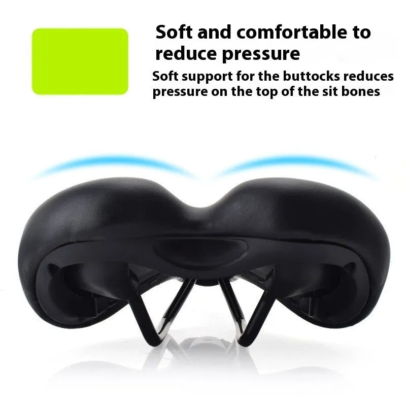 Bicycle seat cushion with hollow centre design showing dimensions of 270mm by 180mm