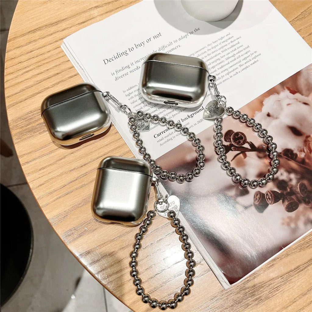 Matte plating TPU protective case for AirPods showing universal design with electroplated finish
