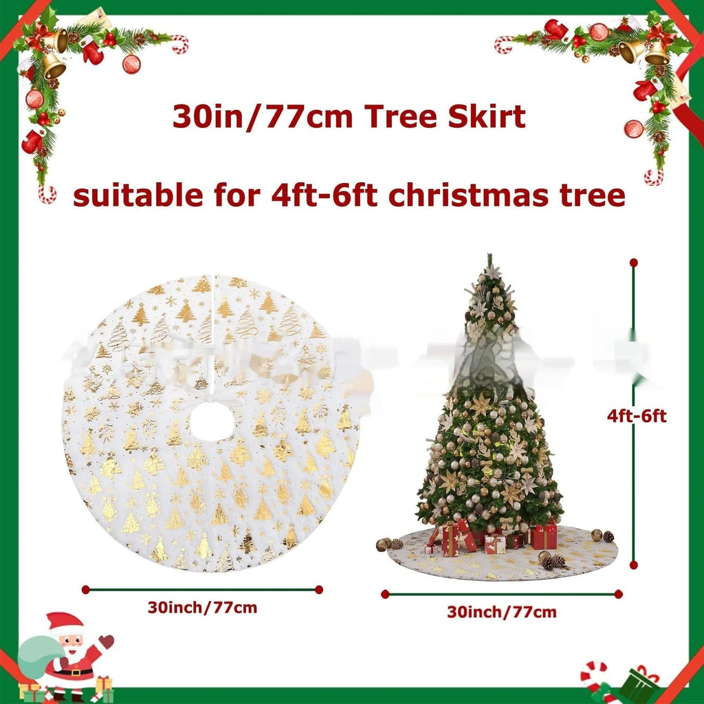 Plush Christmas tree decorative rug in multiple sizes with hand-tufted festive designs